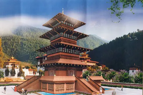 Architectural concept showing the proposed Vindhyavasini temple